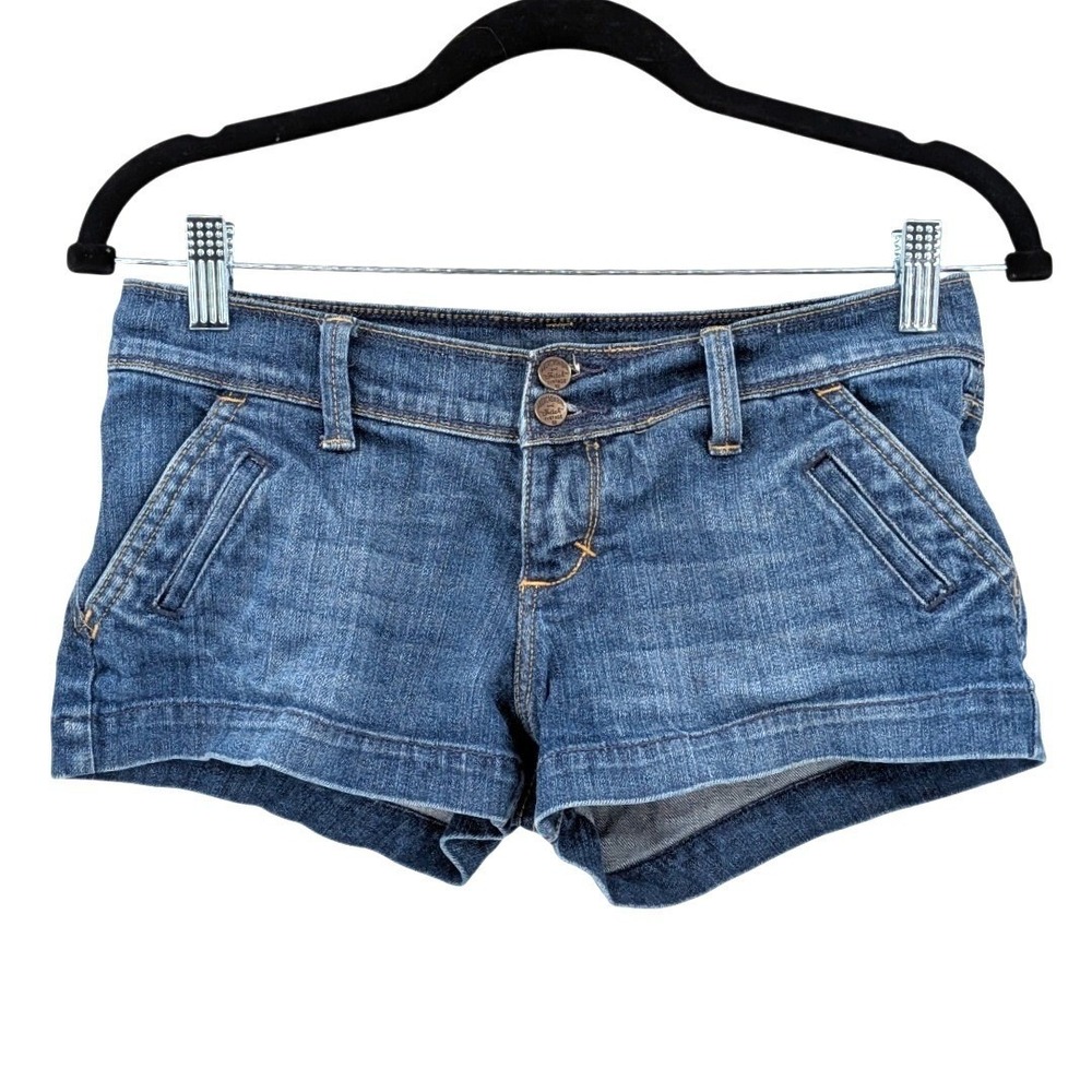 Abercrombie Y2K Micro Denim Shorts Low Rise Double Button Size 0
